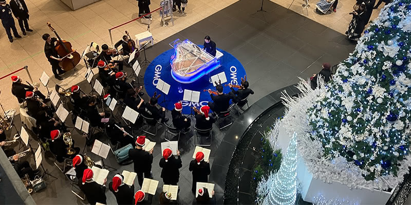 Supporting the community through the “GMO LIVE” music event: “GMO Internet Tower Christmas Concert” held in Yoga, Setagaya-ku, Tokyo.