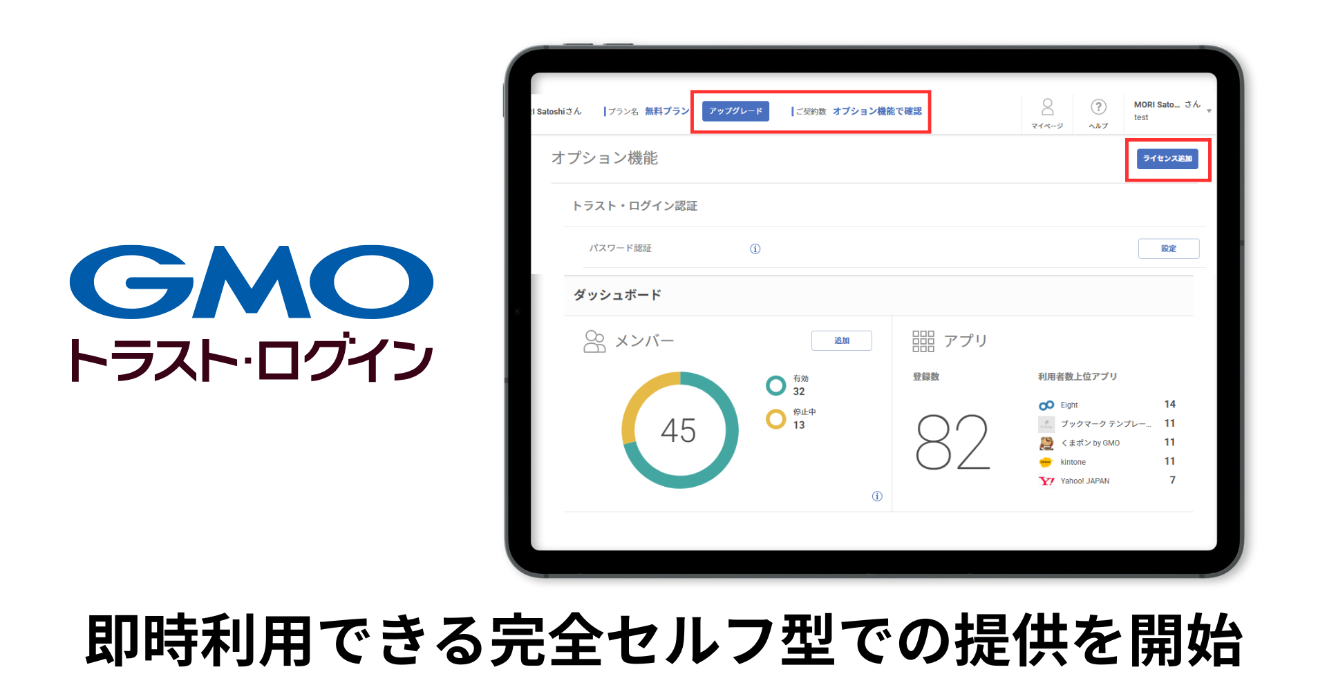 企業向けIDaaS「GMOトラスト・ログイン」、 日本初となる即時で利用可能な“完全セルフ型”による提供を開始 | GMOインターネットグループ株式会社